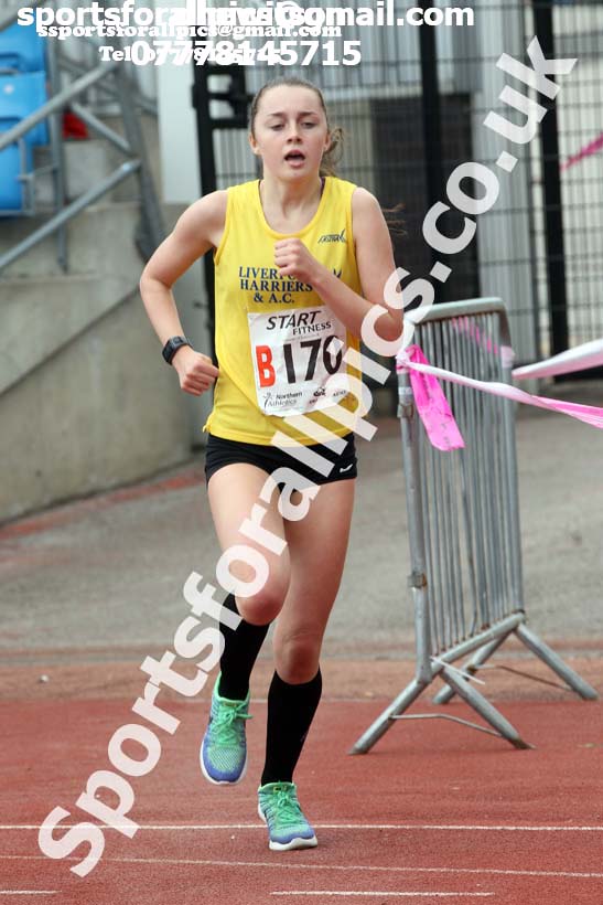 Womens under-17s 3 stage relay, Northern Senior 6 and 4 and Junior Stage Road Relays, SportsCity, Manchester. Photo:  David T. Hewitson/Sports for All Pics